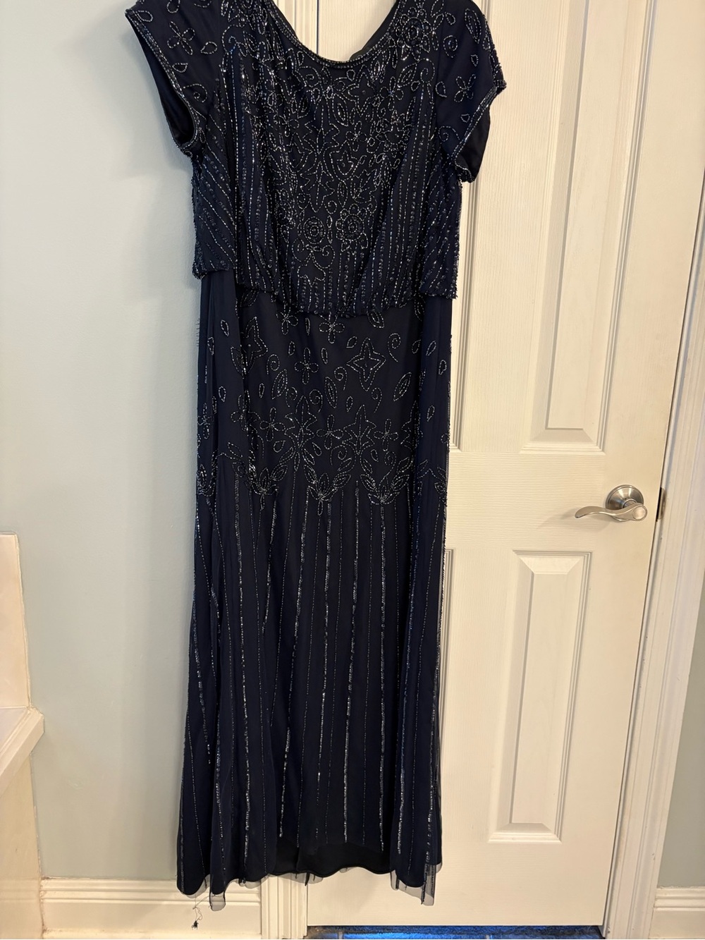 Adrianna Papell Navy Beaded Dress